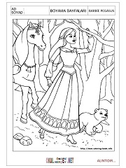 Barbie Pegasus boyama sayfaları